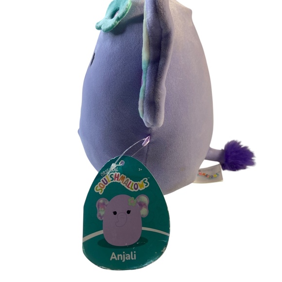 Squishmallows Anjali the Elephant Plush 7” Tie-Dye Ears Flower Clip 2023 - Picture 4 of 16